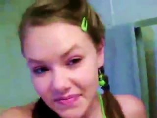 Perfect Brunette Teen In Pigtails Hot Solo Action Teen Video